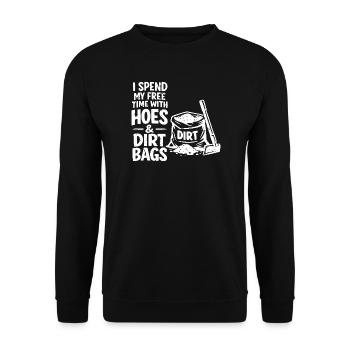 Je passe mon temps libre avec des filles et des - Sweat-shirt Unisexe - noir - Devant - Alina (178cm) & Michal (187cm)