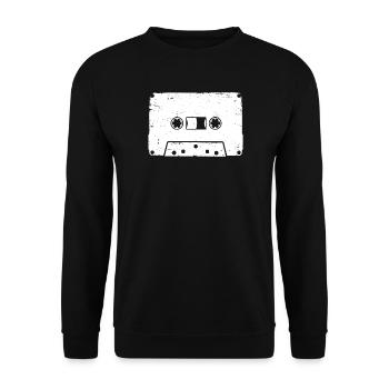 Kassette Vintage Retro Musik Icon Design - Unisex Pullover - Schwarz - Vorne - Alina (178cm) & Michal (187cm)