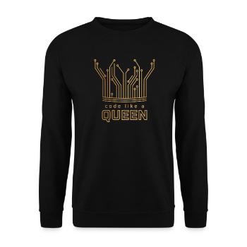 Code comme une reine - Sweat-shirt Unisexe - noir - Devant - Alina (178cm) & Michal (187cm)