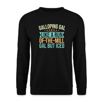 Cavalier amateur, galopant Galop, équitation anglaise - Sweat-shirt Unisexe - noir - Devant - Alina (178cm) & Michal (187cm)