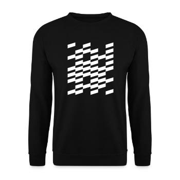 Diagonal Plaid Geometric design - Unisex Sweatshirt - black - Front - Alina (178cm) & Michal (187cm)