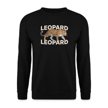 Leopard Leopard Raubkatze Afrika Safari Wildkatze - Unisex Pullover - Schwarz - Vorne - Alina (178cm) & Michal (187cm)