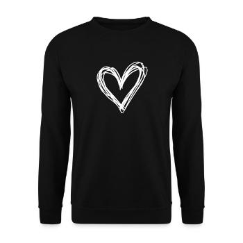 Cœur - Sweat-shirt Unisexe - noir - Devant - Alina (178cm) & Michal (187cm)