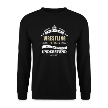 Es ist eine Wrestling-Sache, die man nicht verstehen würde, lustig - Unisex Pullover - Schwarz - Vorne - Alina (178cm) & Michal (187cm)