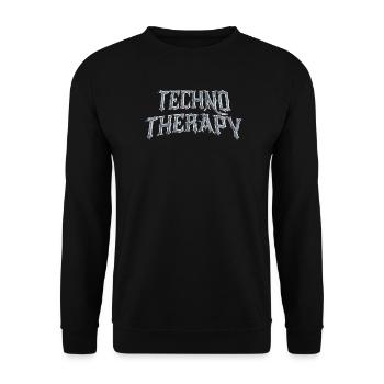 Techno Therapy Tenue Festival Techno Rave Outfit - Unisex Pullover - Schwarz - Vorne - Alina (178cm) & Michal (187cm)