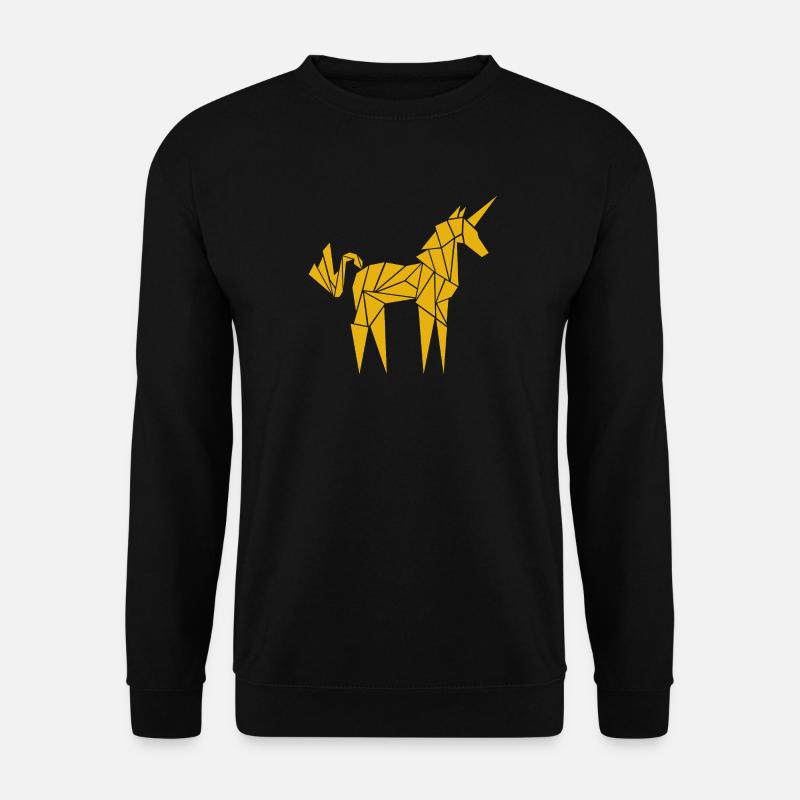 Origami-Einhorn - Unisex Pullover - Schwarz