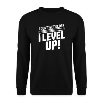 I Don't Get Older I Level Up! - Unisex Sweatshirt - black - Front - Alina (178cm) & Michal (187cm)