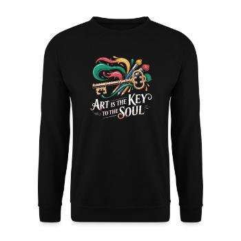 Art Is The Key To The Soul Artist Saying - Unisex Sweatshirt - black - Front - Alina (178cm) & Michal (187cm)