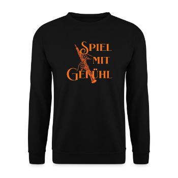 Playing with Feeling - Oboe Saying for Oboists - Unisex Sweatshirt - black - Front - Alina (178cm) & Michal (187cm)