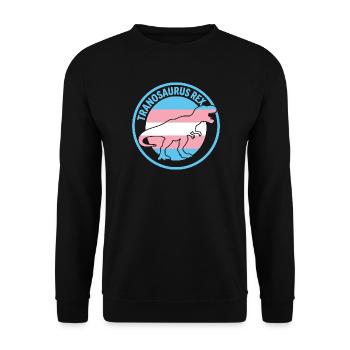 Pride-Monat LGBTQ – Tranosaurus Rex - Unisex Pullover - Schwarz - Vorne - Alina (178cm) & Michal (187cm)
