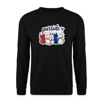 Purride Amerikanische Katzenfest - Unisex Pullover - Schwarz - Vorne - Alina (178cm) & Michal (187cm)