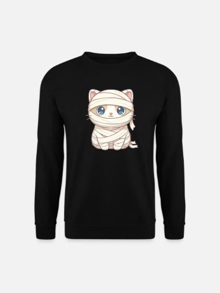 Cat as mummy on Halloween - Unisex Sweatshirt - black