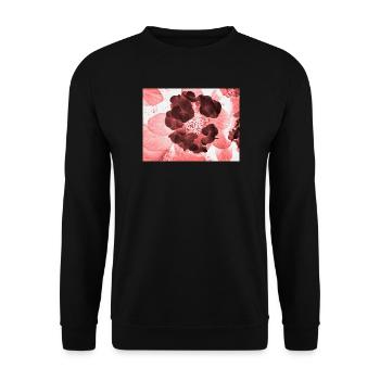 Rote Hydrangea Florales Muster - Unisex Pullover - Schwarz - Vorne - Alina (178cm) & Michal (187cm)