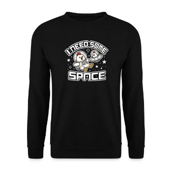 J’ai besoin d’espace - Amusant drôle d’astronaute poulet - Sweat-shirt Unisexe - noir - Devant - Alina (178cm) & Michal (187cm)