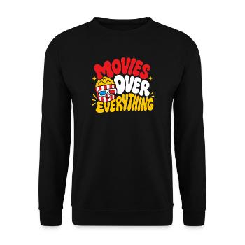 Movies Over Everything Popcorn - Unisex Sweatshirt - black - Front - Alina (178cm) & Michal (187cm)