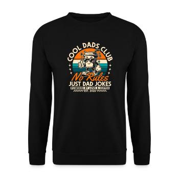 Club des papas cool - Cadeau de la fête des pères 2026 - Sweat-shirt Unisexe - noir - Devant - Alina (178cm) & Michal (187cm)