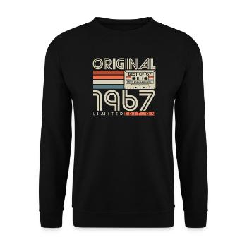 Cadeau rétro original d’anniversaire vintage de 1967 - Sweat-shirt Unisexe - noir - Devant - Alina (178cm) & Michal (187cm)
