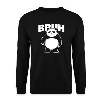 Panda Bruh Saying Angry Bear Funny Sarcasm - Unisex Sweatshirt - black - Front - Alina (178cm) & Michal (187cm)