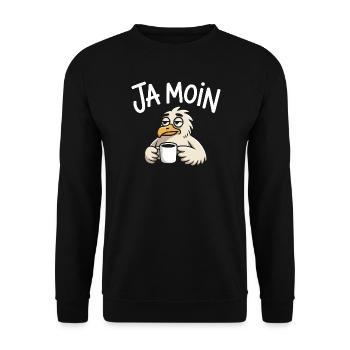 Ja Moin Norddeutschland Hamburg Gamer Meme Moin - Unisex Pullover - Schwarz - Vorne - Alina (178cm) & Michal (187cm)