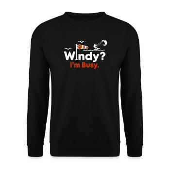 Kitesurfing Kiteboarding Wind Busy Humor - Unisex Sweatshirt - black - Front - Alina (178cm) & Michal (187cm)