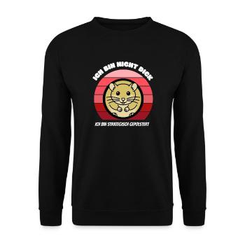 Strategisch Gepolstert Hamster Tier Shirt - Unisex Pullover - Schwarz - Vorne - Alina (178cm) & Michal (187cm)