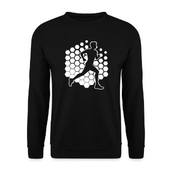 Geschenkidee für einen Running mit Running - Unisex Pullover - Schwarz - Vorne - Alina (178cm) & Michal (187cm)