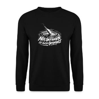 Fishing with humor - Unisex Sweatshirt - black - Front - Alina (178cm) & Michal (187cm)