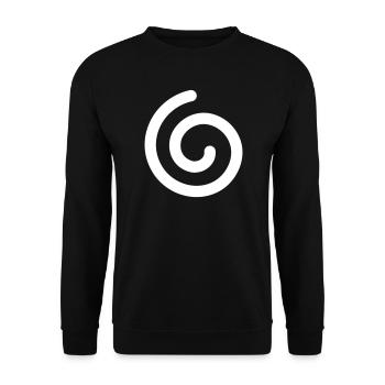 Spiral – Minimalist Symbol Design - Unisex Sweatshirt - black - Front - Alina (178cm) & Michal (187cm)