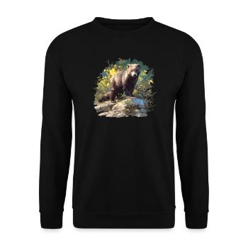 Nerze Nerz - Unisex Pullover - Schwarz - Vorne - Alina (178cm) & Michal (187cm)