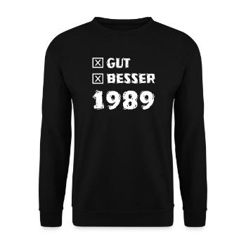1989 - Unisex Pullover - Schwarz - Vorne - Alina (178cm) & Michal (187cm)