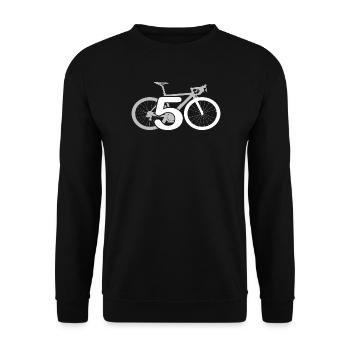 50th Birthday Bicycle - Unisex Sweatshirt - black - Front - Alina (178cm) & Michal (187cm)