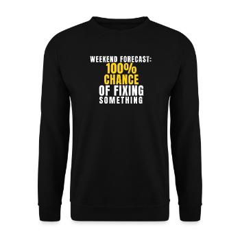 Weekend Forecast  Funny DIY - Unisex Sweatshirt - black - Front - Alina (178cm) & Michal (187cm)