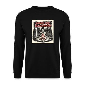 Camp Blackwood – Summer Camp Slasher - Unisex Pullover - Schwarz - Vorne - Alina (178cm) & Michal (187cm)