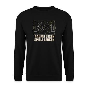 Fußball Taktik Räume lesen Spiele lenken - Unisex Pullover - Schwarz - Vorne - Alina (178cm) & Michal (187cm)