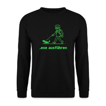 Exe ausführen Informatic Programming Geschenk - Unisex Pullover - Schwarz - Vorne - Alina (178cm) & Michal (187cm)