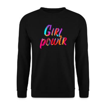 Girl Power - Female Humor, Feminist - Unisex Sweatshirt - black - Front - Alina (178cm) & Michal (187cm)
