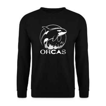 Orcas, Killer Whales, Marine Mammals, Ocean Wildlife - Unisex Sweatshirt - black - Front - Alina (178cm) & Michal (187cm)