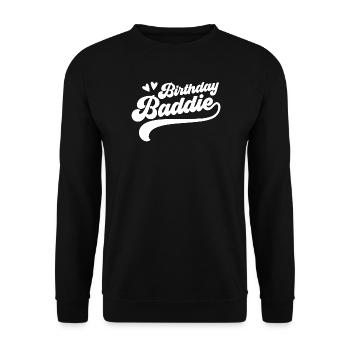 Birthday villain - Unisex Sweatshirt - black - Front - Alina (178cm) & Michal (187cm)