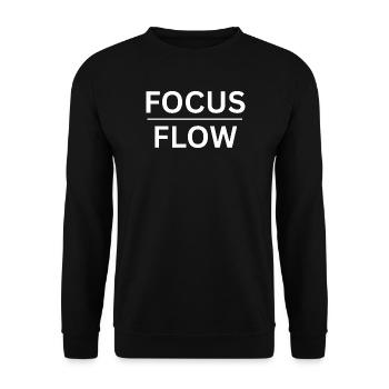 Focus & Flow - Édition Minimaliste - Sweat-shirt Unisexe - noir - Devant - Alina (178cm) & Michal (187cm)