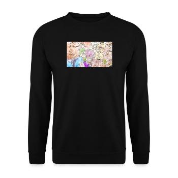 Sea of Faces Collage: Colorful Diversity - Unisex Sweatshirt - black - Front - Alina (178cm) & Michal (187cm)