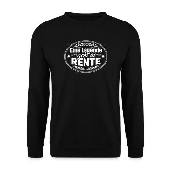 Legende geht in Rente - Unisex Pullover - Schwarz - Vorne - Alina (178cm) & Michal (187cm)