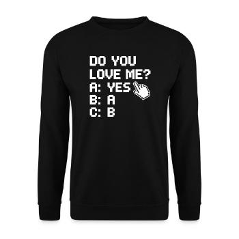 Est-ce que tu m’aimes Relation Amour Couple Amour Mariage Couple - Sweat-shirt Unisexe - noir - Devant - Alina (178cm) & Michal (187cm)