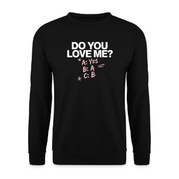 Est-ce que tu m’aimes Relation Amour Couple Amour Mariage Couple - Sweat-shirt Unisexe - noir - Devant - Alina (178cm) & Michal (187cm)
