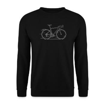 Road Bike Line Style Bicycle Shirt - Unisex Sweatshirt - black - Front - Alina (178cm) & Michal (187cm)