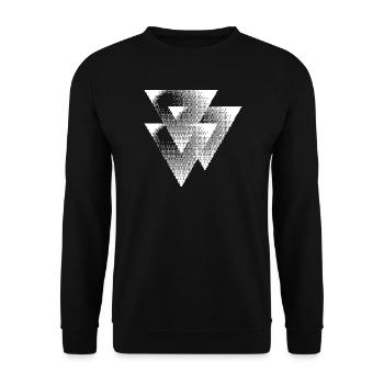 Design der Mono-Halbtondreiecke - Unisex Pullover - Schwarz - Vorne - Alina (178cm) & Michal (187cm)
