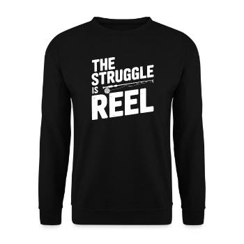 Der Kampf ist Reel - Unisex Pullover - Schwarz - Vorne - Alina (178cm) & Michal (187cm)