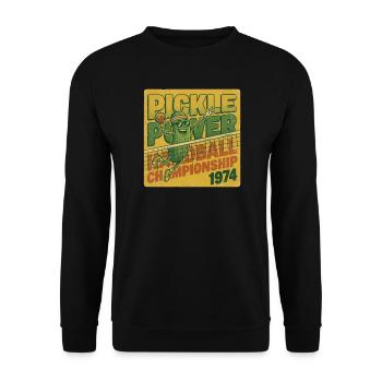 Pickle Power Handball Championship 1974 Retro - Unisex Pullover - Schwarz - Vorne - Alina (178cm) & Michal (187cm)