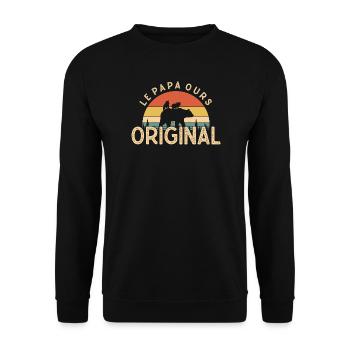 Le Papa Ours Original - Sweat-shirt Unisexe - noir - Devant - Alina (178cm) & Michal (187cm)