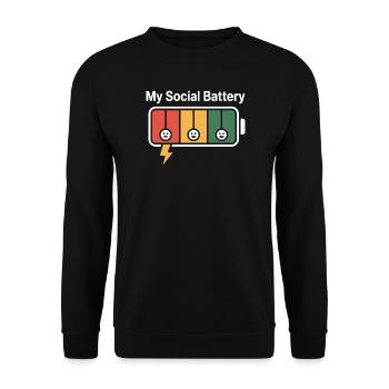 Social Battery Introvert Dead Battery Battery - Unisex Sweatshirt - black - Front - Alina (178cm) & Michal (187cm)