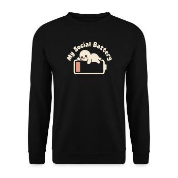 Social Battery Introvert Dead Battery Battery - Unisex Sweatshirt - black - Front - Alina (178cm) & Michal (187cm)